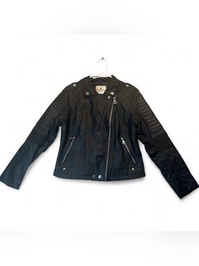 Urban Republic Black Faux-Leather Moto Jacket